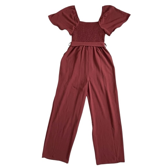 Maurices Smocked Flutter Sleeve Jumpsuit Women’s Size XS Belted - Picture 5 of 9